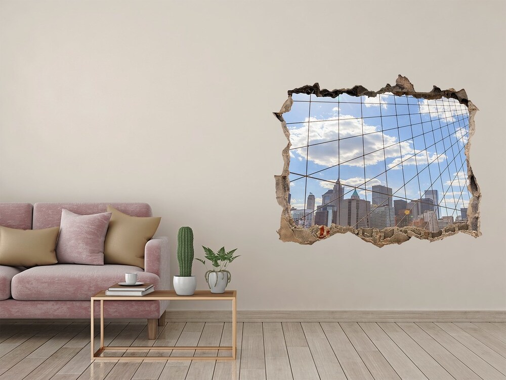 Hole in the wall decal New York bridge