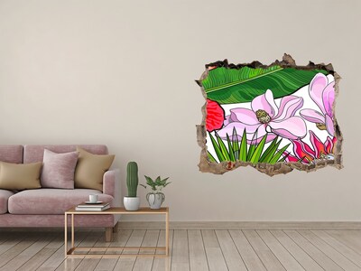 Hole wall sticker Hawaiian flowers