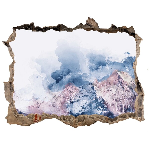 Hole in the wall sticker Mountain landscape in a hole in the wall