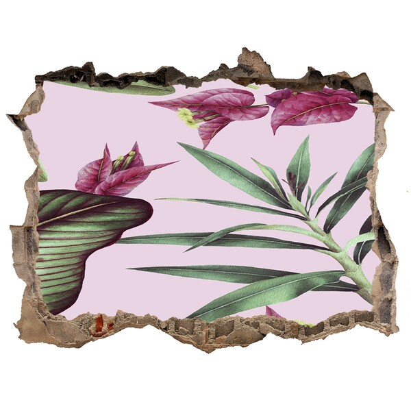 Hole wall sticker Tropical flowers