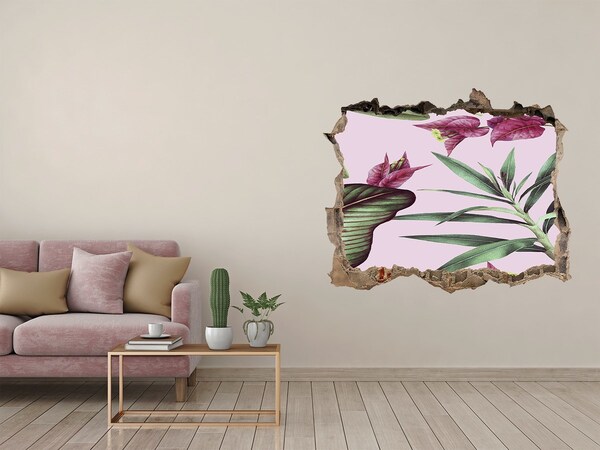 Hole wall sticker Tropical flowers