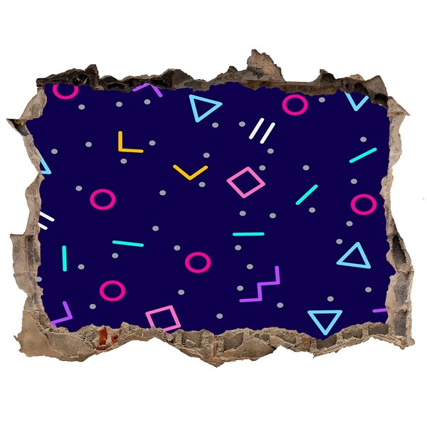 Hole wall sticker Colorful pattern on the wall