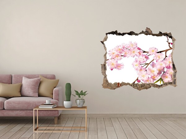 Hole wall sticker Blossom cherry tree in a hole in the wall