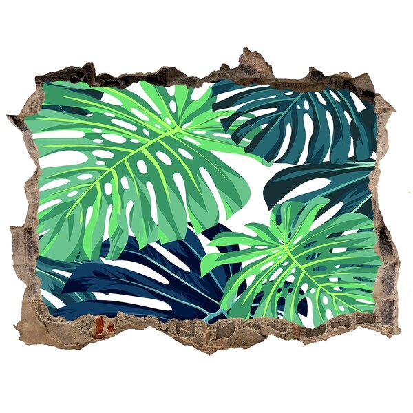 Hole in the wall decal Tropical leaves