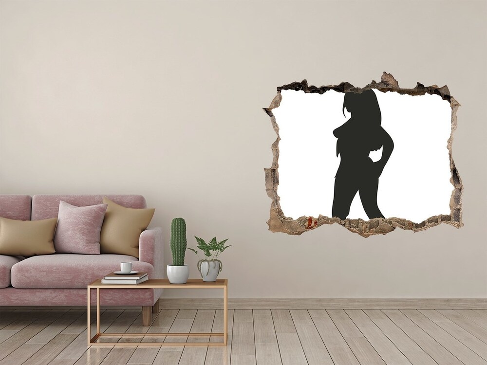 Hole in the wall sticker A woman's silhouette