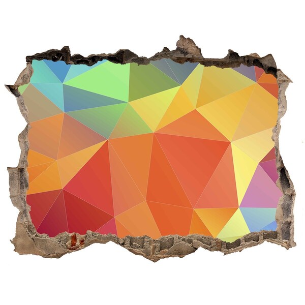 Hole in the wall decal Colorful geometry in a hole in the wall
