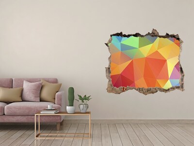 Hole in the wall decal Colorful geometry in a hole in the wall