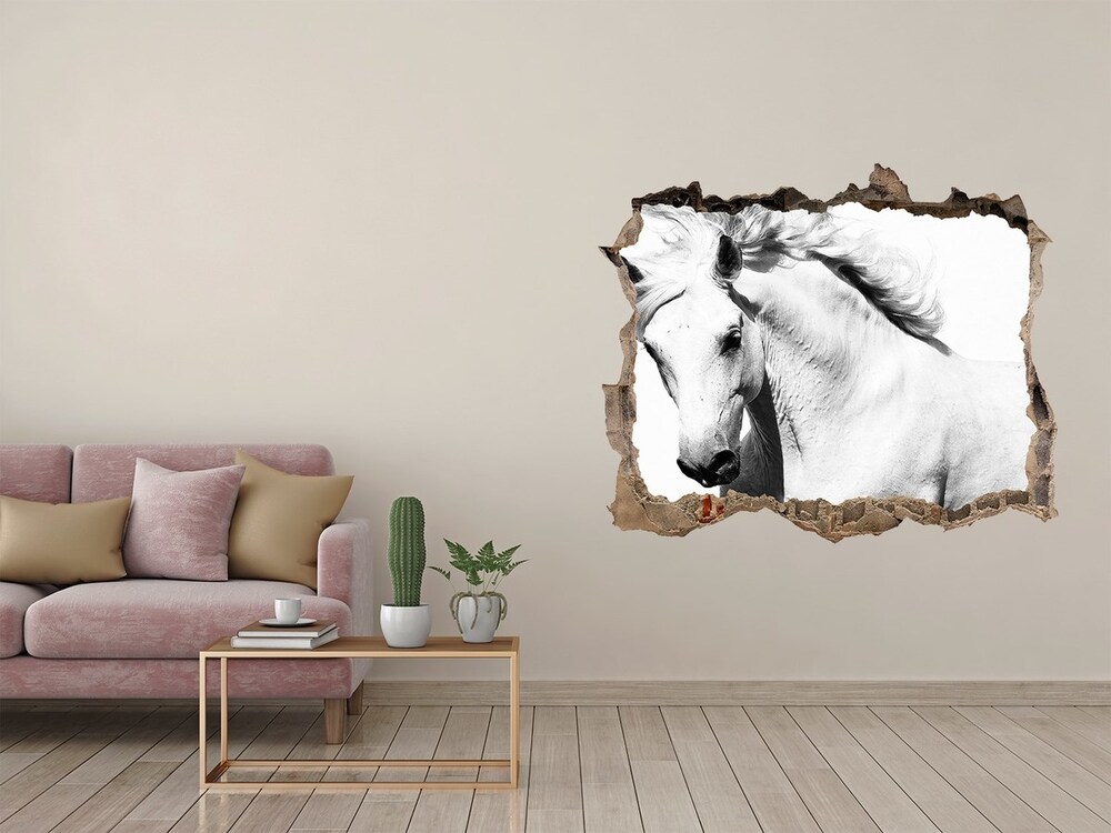 Hole in the wall sticker White horse