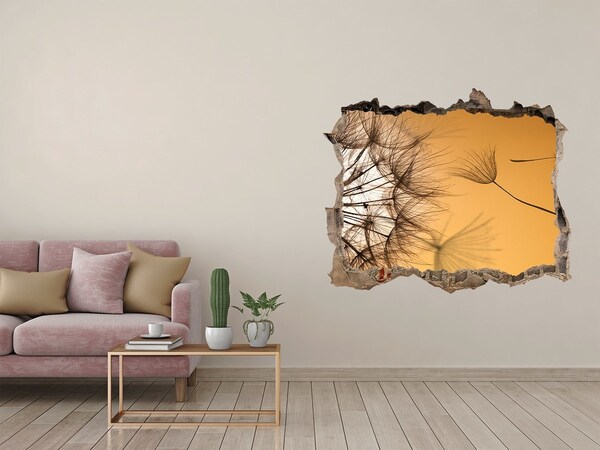 3D wall hole wallpaper Dandelion