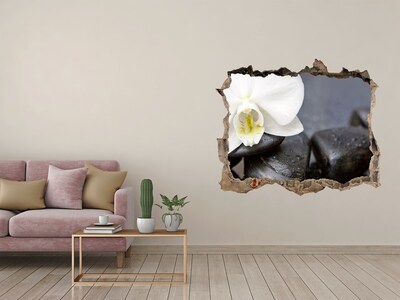 Hole in the wall sticker Flowers and stones in the spa