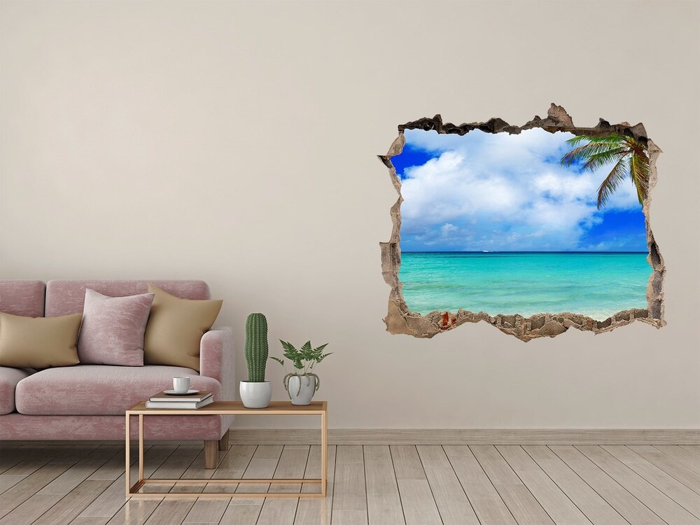 Hole in the wall decal Caribbean beach