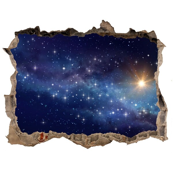 3D wall hole wallpaper Galaxy