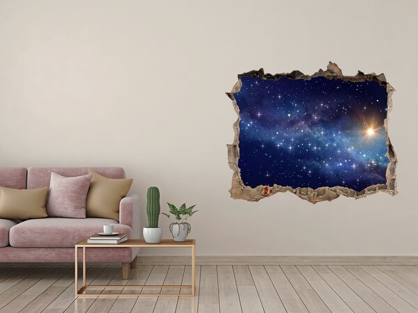 3D wall hole wallpaper Galaxy