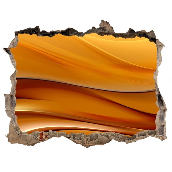 Hole in the wall sticker Golden wave in the wall