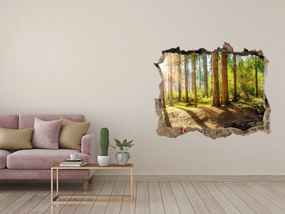 Hole in the wall decal Panorama of the forest