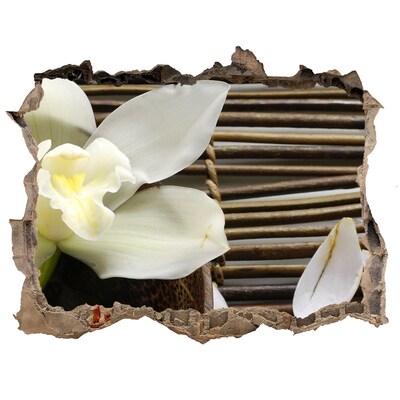 Hole wall sticker A floral oasis among the stones