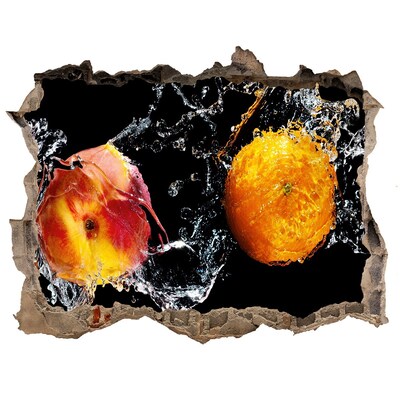 Hole wall sticker Fruity explosion in water