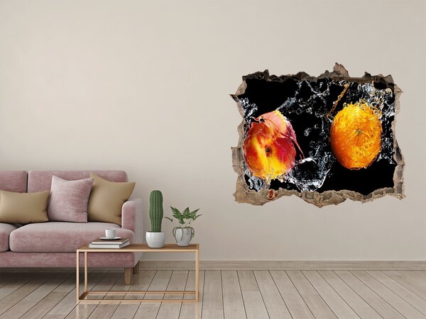 Hole wall sticker Fruity explosion in water