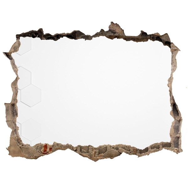 Hole wall sticker Broken wall with mirrored interior