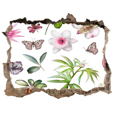 3D wall hole A flower paradise behind the wall