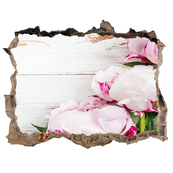 3D wall hole Peonies