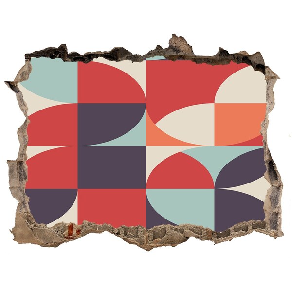 3D wall hole wallpaper Geometry in ruins