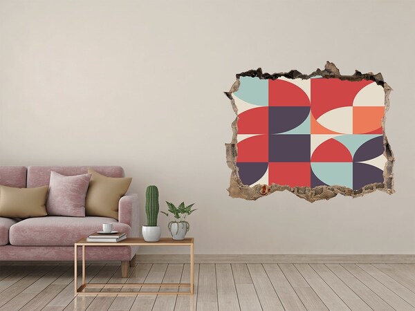 3D wall hole wallpaper Geometry in ruins