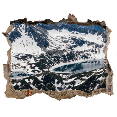 Hole in the wall sticker Mountain Lake in the Alps