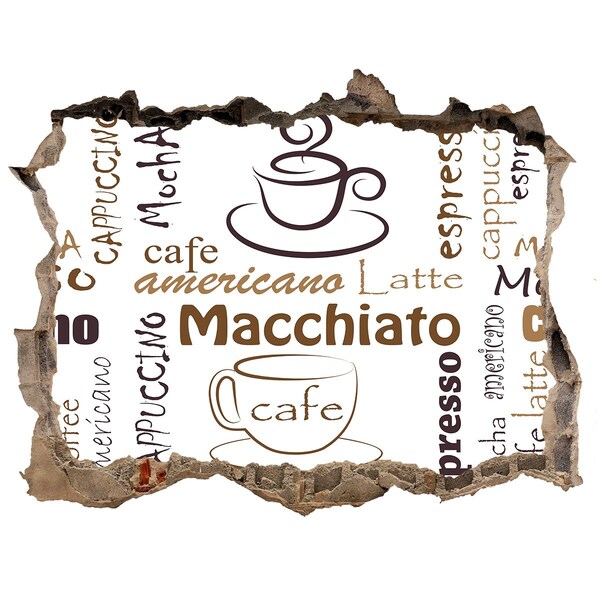 Hole wall sticker Coffee corner