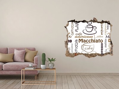 Hole wall sticker Coffee corner
