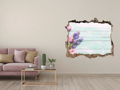 Hole in the wall decal Floral view through the wall