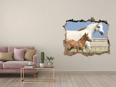 Hole in the wall sticker Horses in the meadow