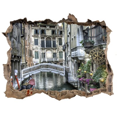 Hole in the wall decal Venice in a shot with a canal