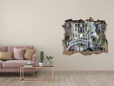 Hole in the wall decal Venice in a shot with a canal