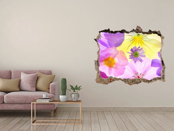 Hole in the wall decal Pansies