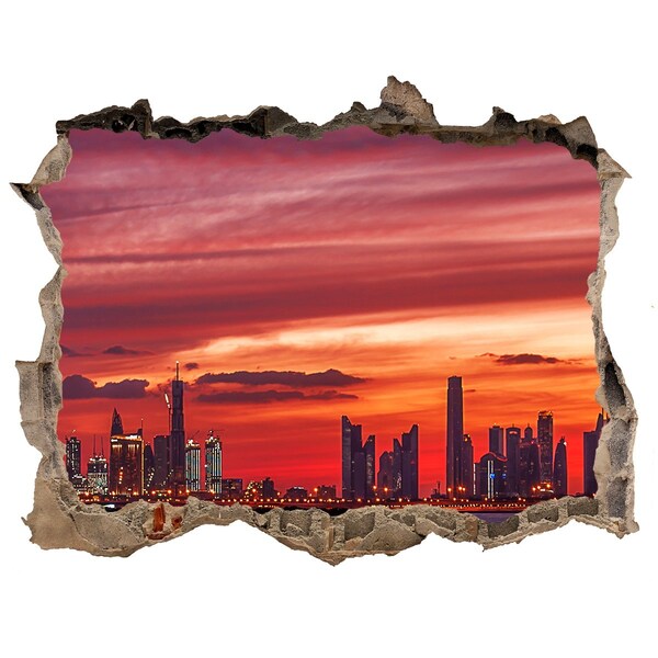 Hole in the wall sticker Sunset over Dubai