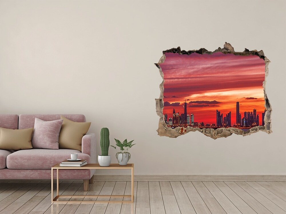 Hole in the wall sticker Sunset Dubai