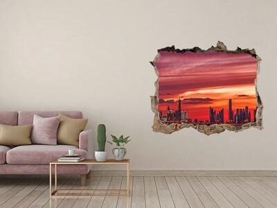 Hole in the wall sticker Sunset over Dubai