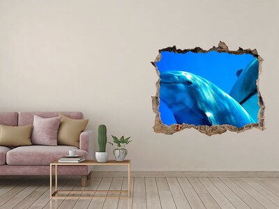 Hole in the wall sticker Dolphins in the ocean