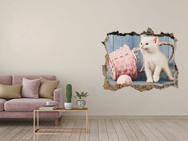 Hole in the wall decal Cat in a hole in the wall