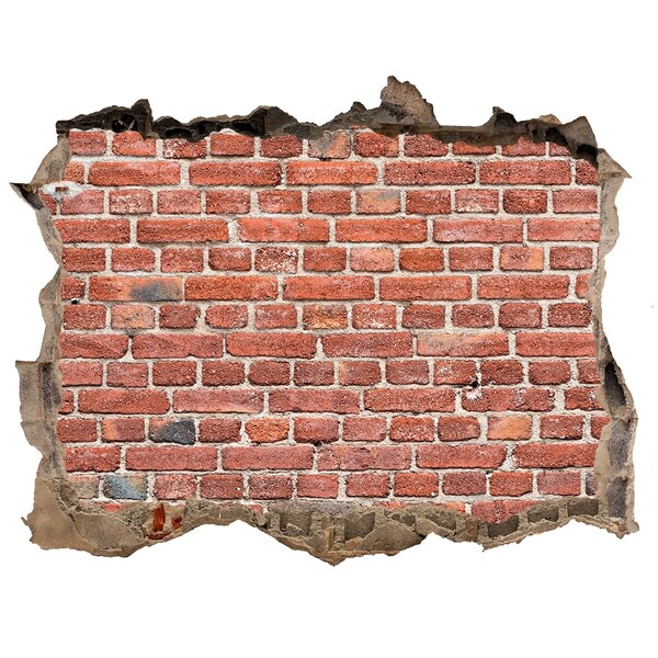 Hole in the wall decal Damaged brick wall