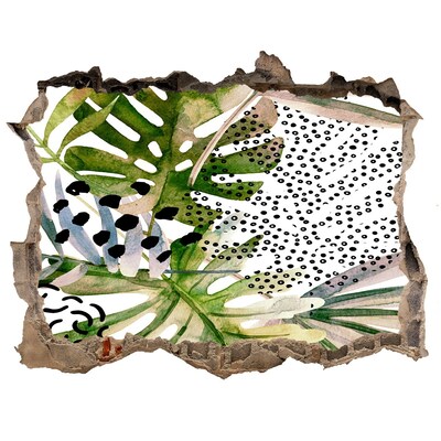 Hole in the wall sticker Hole-in-the-wall tropical garden