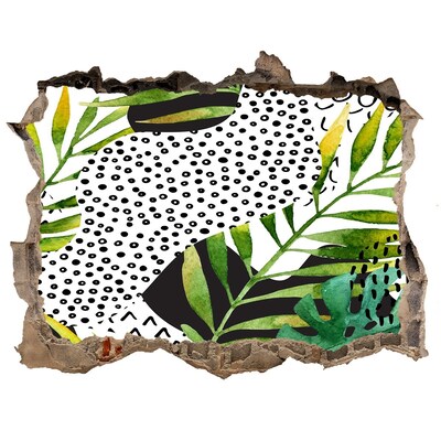 Hole in the wall sticker Tropical leaves