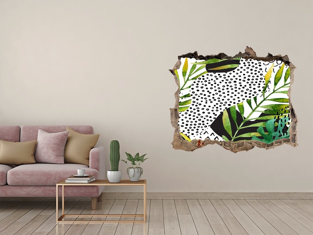 Hole in the wall sticker Tropical leaves