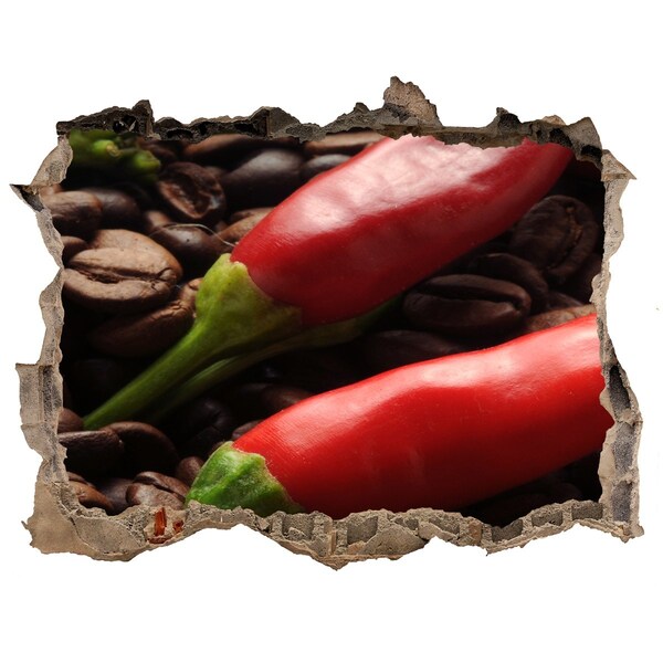 Hole in the wall decal The spicy taste of coffee and chili