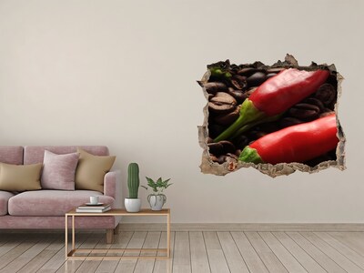 Hole in the wall decal The spicy taste of coffee and chili