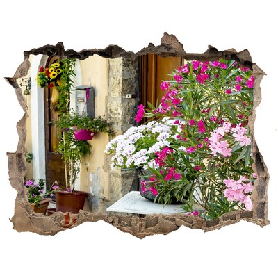 Hole wall sticker A flower corner in the town