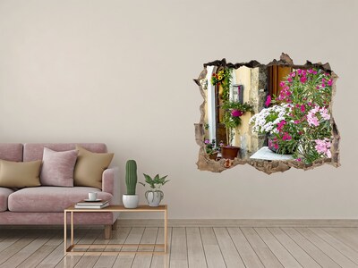 Hole wall sticker A flower corner in the town