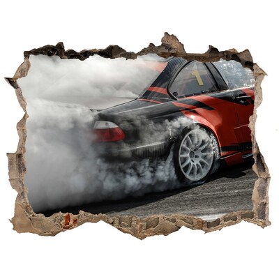 3D wall hole Race car in action