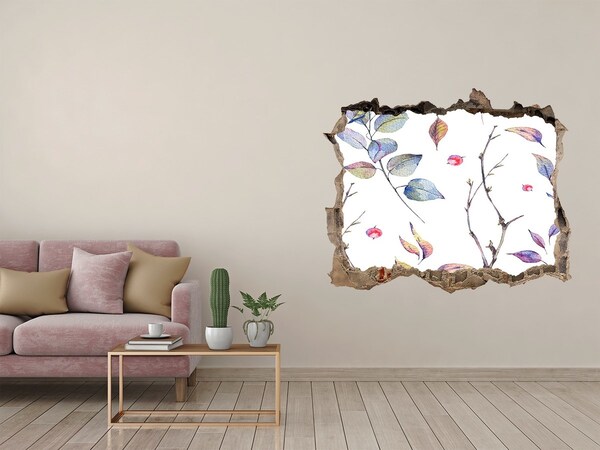 Hole wall sticker Leaves